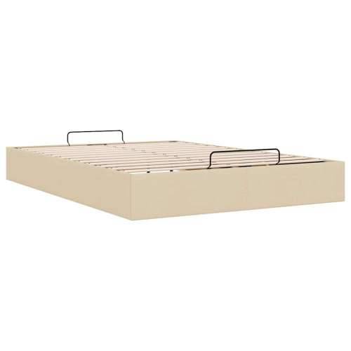 Otomanski okvir kreveta bez madraca krem 140x200 cm od tkanine - Krema 140 x 200 cm Cijena