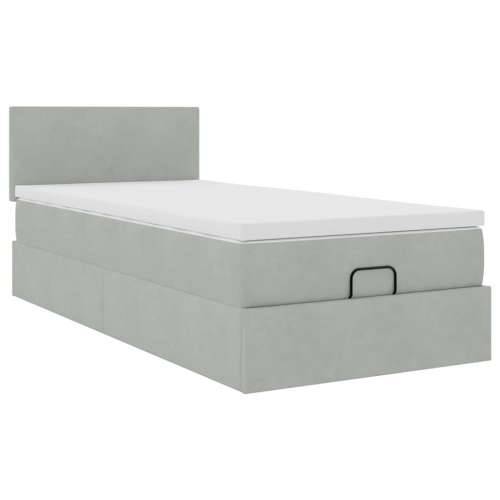 Okvir za krevet s madraca svjetlosivi 80x200 cm baršunasti - Svjetlosiva 80 x 200 cm Gladak dizajn Cijena