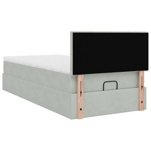 Okvir kreveta s madraca svijetlosivi 90x200cm baršunasti - Svjetlosiva 90 x 200 cm Blok s kvadratima Cijena