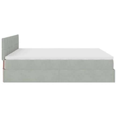 Okvir kreveta s madracima svijetlosivi 160x200cm baršunasti - Svjetlosiva 160 x 200 cm Blok s kvadratima Cijena