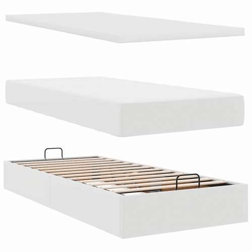 Otomanski krevet s madracem bijeli 100x200 cm umjetna koža - Bijela 100 x 200 cm Cijena