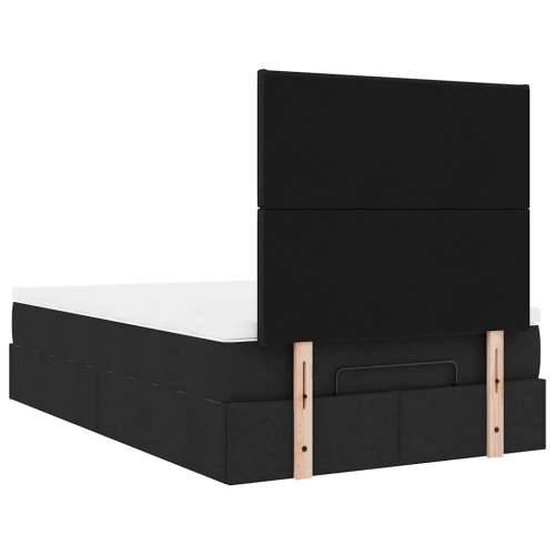 Otomanski krevet s madracem crni 120x190 cm tkanine - Crna 120 x 190 cm Gladak dizajn Cijena