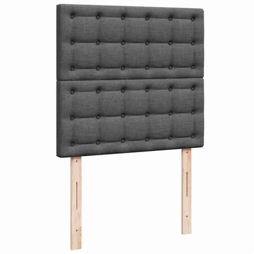 Otomanski okvir kreveta s madraca tamnosivi 80x200cm od tkanine - Tamno siva 80 x 200 cm gumbi Cijena