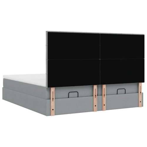 Okvir kreveta s madracima svijetlosivi 160x200cm od tkanine - Svjetlosiva 160 x 200 cm Blok s kvadratima Cijena
