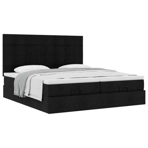 Okvir kreveta s madracima crni 160x200cm od tkanine - Crna 160 x 200 cm Blok s kvadratima Cijena
