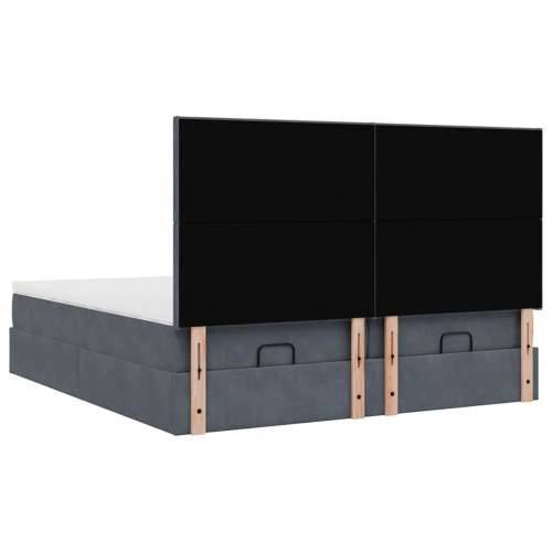 Okvir kreveta s madracima tamnosivi 200x200cm baršunasti - Tamno siva 200 x 200 cm Gladak dizajn Cijena