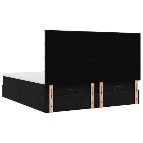 Okvir kreveta s madracima crni 160x200cm baršunasti - Crna 160 x 200 cm Blok s kvadratima Cijena