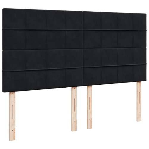 Otomanski okvir kreveta s madracima crni 200x200cm baršunasti - Crna 200 x 200 cm Blok s kvadratima Cijena
