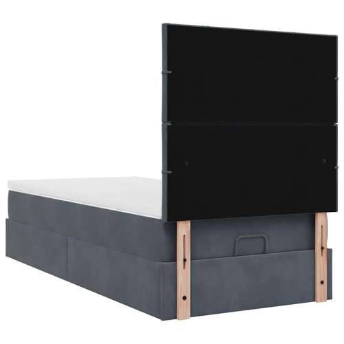 Okvir kreveta s madracima tamnosivi 80x200cm baršunasti - Tamno siva 80 x 200 cm Blok s kvadratima Cijena