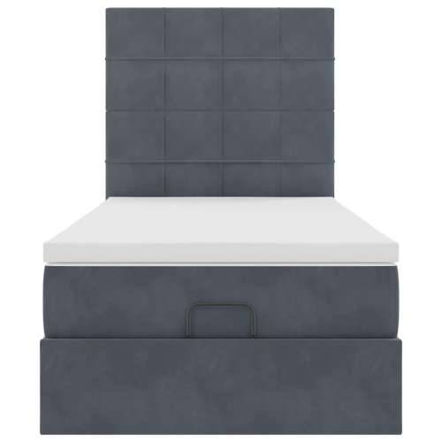Okvir kreveta s madracima tamnosivi 90x200cm baršunasti - Tamno siva 90 x 200 cm Blok s kvadratima Cijena