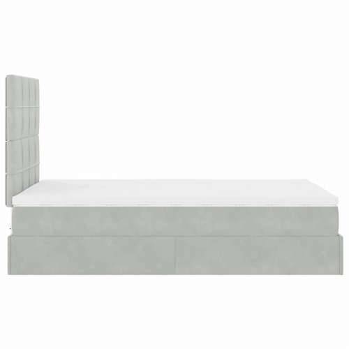 Okvir kreveta s madracima svijetlosivi 120x200cm baršunasti - Svjetlosiva 120 x 200 cm Blok s kvadratima Cijena