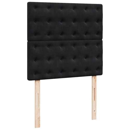Otomanski okvir kreveta s madracima crni 90x200cm baršunasti - Crna 90 x 200 cm gumbi Cijena