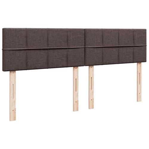 Okvir kreveta s madracima tamnosmeđi 200x200cm tkanine - Tamno smeđa 200 x 200 cm Blok s kvadratima Cijena