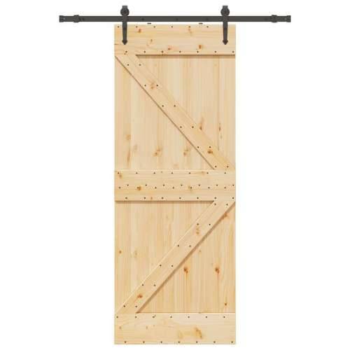 Klizna vrata s priborom za montažu 80 x 210 cm masivna borovina - 80 x 210 cm (152.5 cm) 1 Trokutasti Cijena