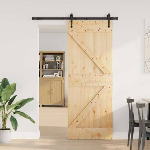 Klizna vrata s priborom za montažu 80 x 210 cm masivna borovina - 80 x 210 cm (152.5 cm) 1 Trokutasti Cijena