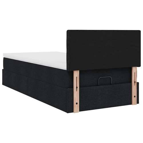 Otomanski okvir kreveta s madraca crni 80x200cm od tkanine - Crna 80 x 200 cm gumbi Cijena