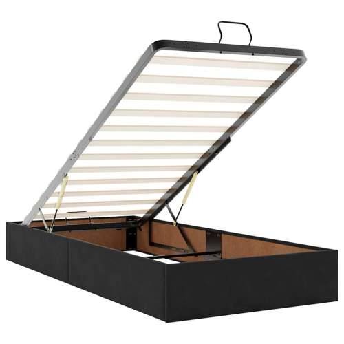 Otomanski okvir kreveta s madraca crni 90x190cm baršunasti - Crna 90 x 190 cm Blok s kvadratima Cijena