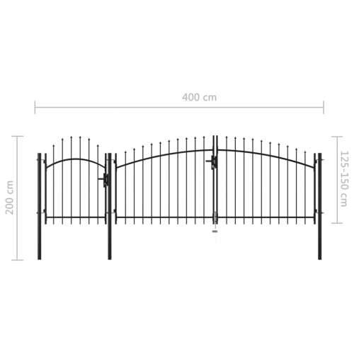 Vrtna vrata čelična 2 x 4 m crna - 2 x 4 m Cijena