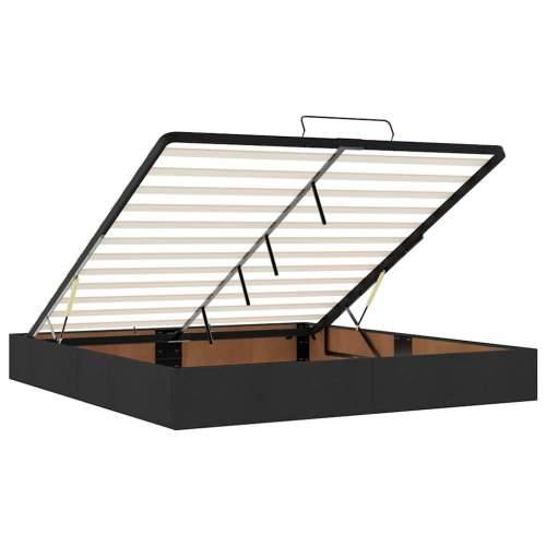 Otomanski okvir kreveta s madracima crni 200x200cm od tkanine - Crna 200 x 200 cm Blok s kvadratima Cijena