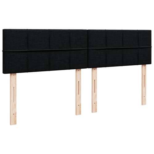 Otomanski okvir kreveta s madracima crni 200x200cm od tkanine - Crna 200 x 200 cm Blok s kvadratima Cijena