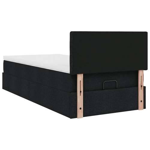 Otomanski okvir kreveta s madraca crni 90x190cm od tkanine - Crna 90 x 190 cm gumbi Cijena