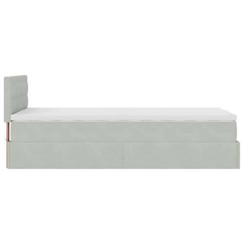 Okvir kreveta s madraca svijetlosivi 90x200cm baršunasti - Svjetlosiva 90 x 200 cm gumbi Cijena