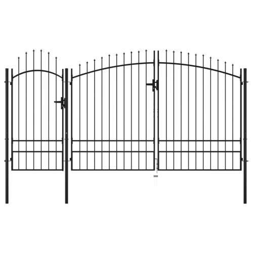 Dvorišna vrata - Vrtna vrata čelična 2,45 x 4 m crna - 2.45 x 4 m Cijena
