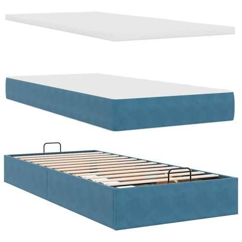 Otomanski okvir kreveta s madracima plavi 200x200cm baršunasti - Tamno plava 200 x 200 cm gumbi Cijena