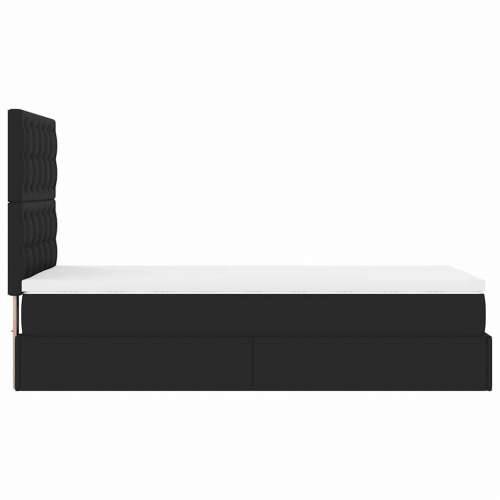 Otomanski krevet s madracem crni 90x190cm umjetna koža - Crna 90 x 190 cm Cijena