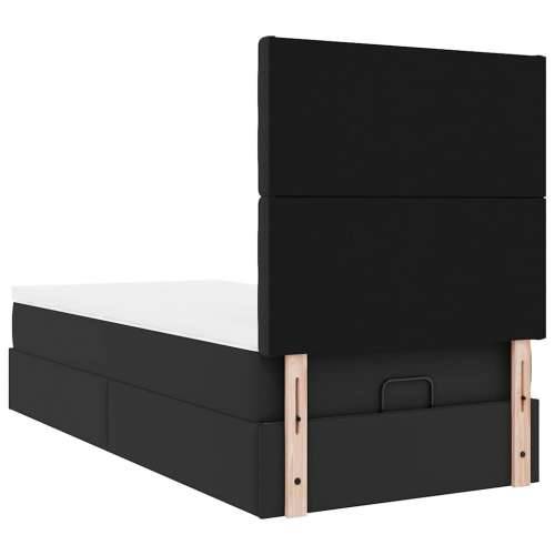 Otomanski krevet s madracem crni 90x190cm umjetna koža - Crna 90 x 190 cm Cijena