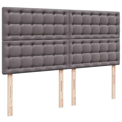 Otomanski okvir kreveta s madracem sivi 160x200cm umjetna koža - Siva 160 x 200 cm Cijena