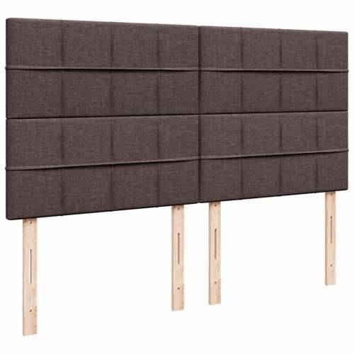 Okvir kreveta s madracima tamnosmeđi 200x200cm tkanine - Tamno smeđa 200 x 200 cm Blok s kvadratima Cijena