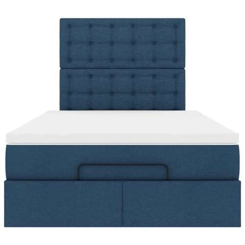 Otomanski krevet s madracem plavi 120x200 cm tkanine - Plava 120 x 200 cm gumbi Cijena