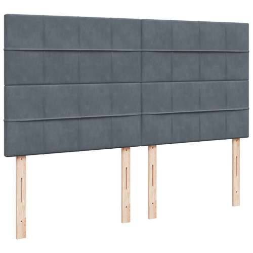 Okvir kreveta s madracima tamnosivi 160x200cm baršunasti - Tamno siva 160 x 200 cm Blok s kvadratima Cijena