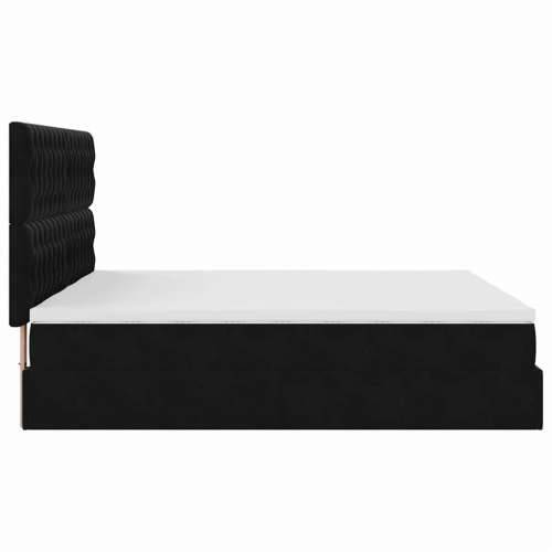 Otomanski okvir kreveta s madracima crni 180x200cm baršunasti - Crna 180 x 200 cm Dizajn s gumbima Cijena