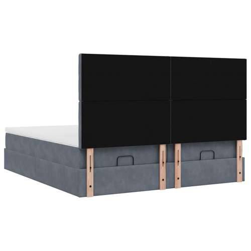 Okvir kreveta s madracima tamnosivi 180x200cm baršunasti - Tamno siva 180 x 200 cm gumbi Cijena