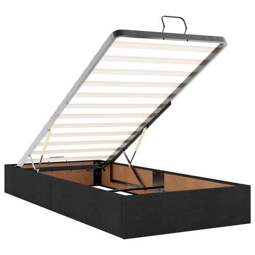 Otomanski krevet s madracem i LED crna 80x200cm tkanina - Crna 80 x 200 cm Dizajn s gumbima Cijena