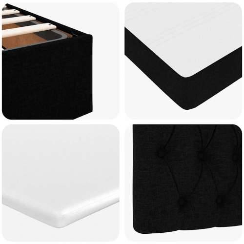 Otomanski krevet s madracem i LED crna 80x200cm tkanina - Crna 80 x 200 cm Dizajn s gumbima Cijena