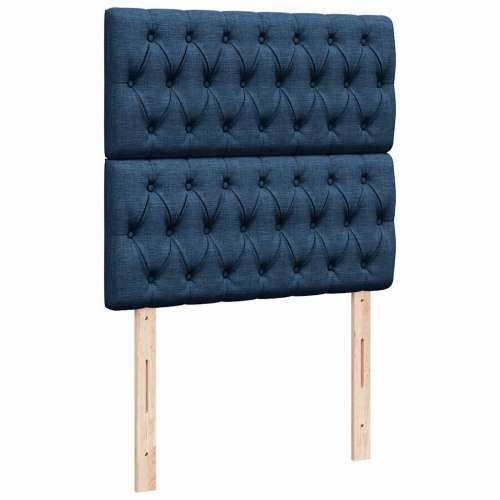 Otomanski krevet s madracem i LED plavi 100x200 cm tkanine - Plava 100 x 200 cm Dizajn s gumbima Cijena
