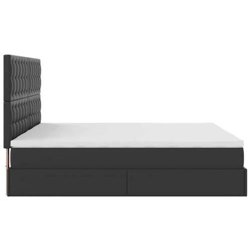 Otomanski krevet s madracima i LED crni 180x200 cm umjetna koža - Crna 180 x 200 cm Cijena