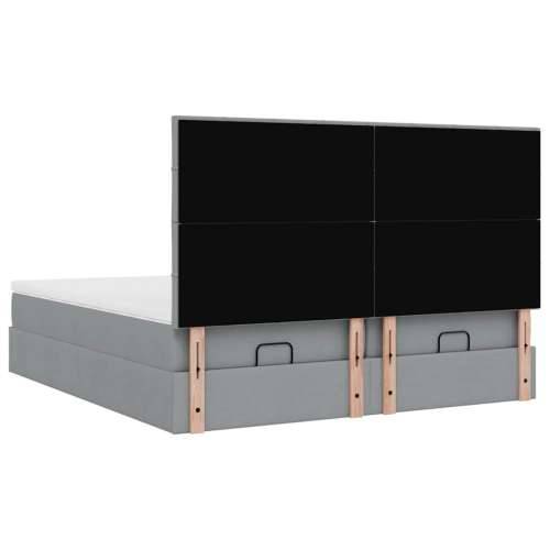 Okvir kreveta s madracima svijetlosivi 160x200cm od tkanine - Svjetlosiva 160 x 200 cm Blok s kvadratima Cijena