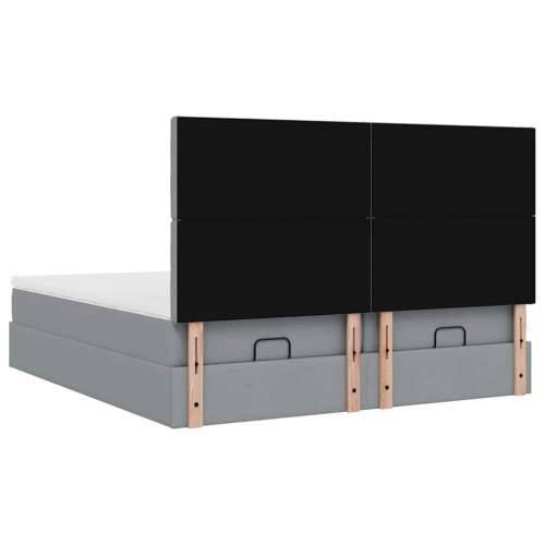 Okvir kreveta s madracima svijetlosivi 160x200cm od tkanine - Svjetlosiva 160 x 200 cm gumbi Cijena
