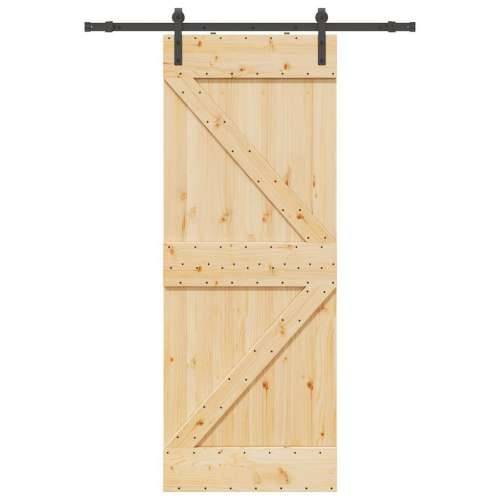 Klizna vrata s priborom za montažu 80 x 210 cm masivna borovina - 80 x 210 cm (152.5 cm) 1 Trokutasti Cijena