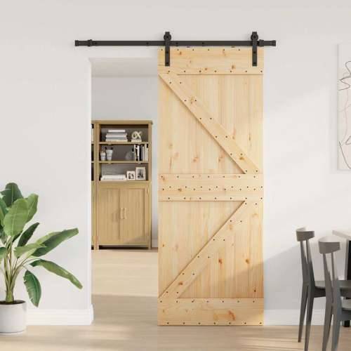 Klizna vrata s priborom za montažu 80 x 210 cm masivna borovina - 80 x 210 cm (152.5 cm) 1 Trokutasti Cijena