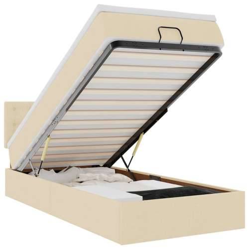 Otomanski krevet s madracem krem 100x200 cm tkanine - Krema 100 x 200 cm gumbi Cijena