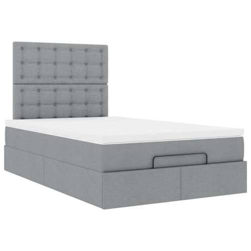 Okvir za krevet s madraca svjetlosivi 120x190 cm od tkanine - Svjetlosiva 120 x 190 cm gumbi Cijena