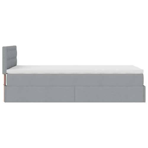 Otomanski krevet s madracem svijetlosivi 100x200 cm tkanine - Svjetlosiva 100 x 200 cm gumbi Cijena