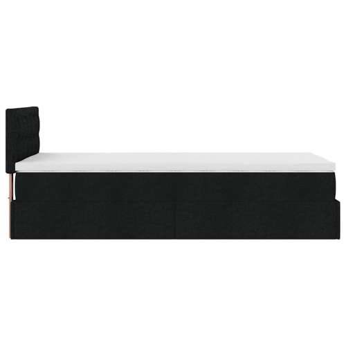Otomanski krevet s madracem crni 100x200 cm tkanine - Crna 100 x 200 cm gumbi Cijena