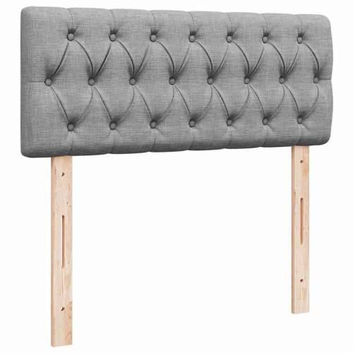 Otomanski krevet s madracem svjetlosivi 120x190 cm tkanine - Svjetlosiva 120 x 190 cm Dizajn s gumbima Cijena