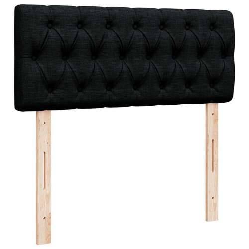 Otomanski krevet s madracem crni 120x190 cm tkanine - Crna 120 x 190 cm Dizajn s gumbima Cijena
